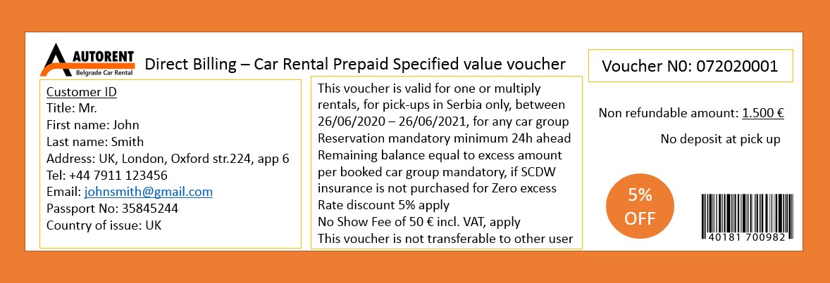 Autorent voucher